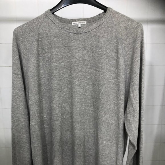 MENS JAMES PERSE JERSEY GREY CREWNECK SWEATER  MADE IN THE USA - Picture 1 of 7